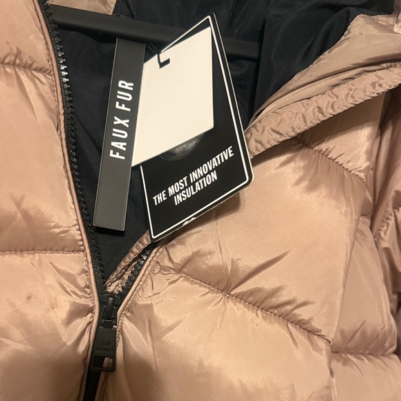 Steve Madden Brown Puffer Jacket with Faux Fur Hood - Picture 10 of 10